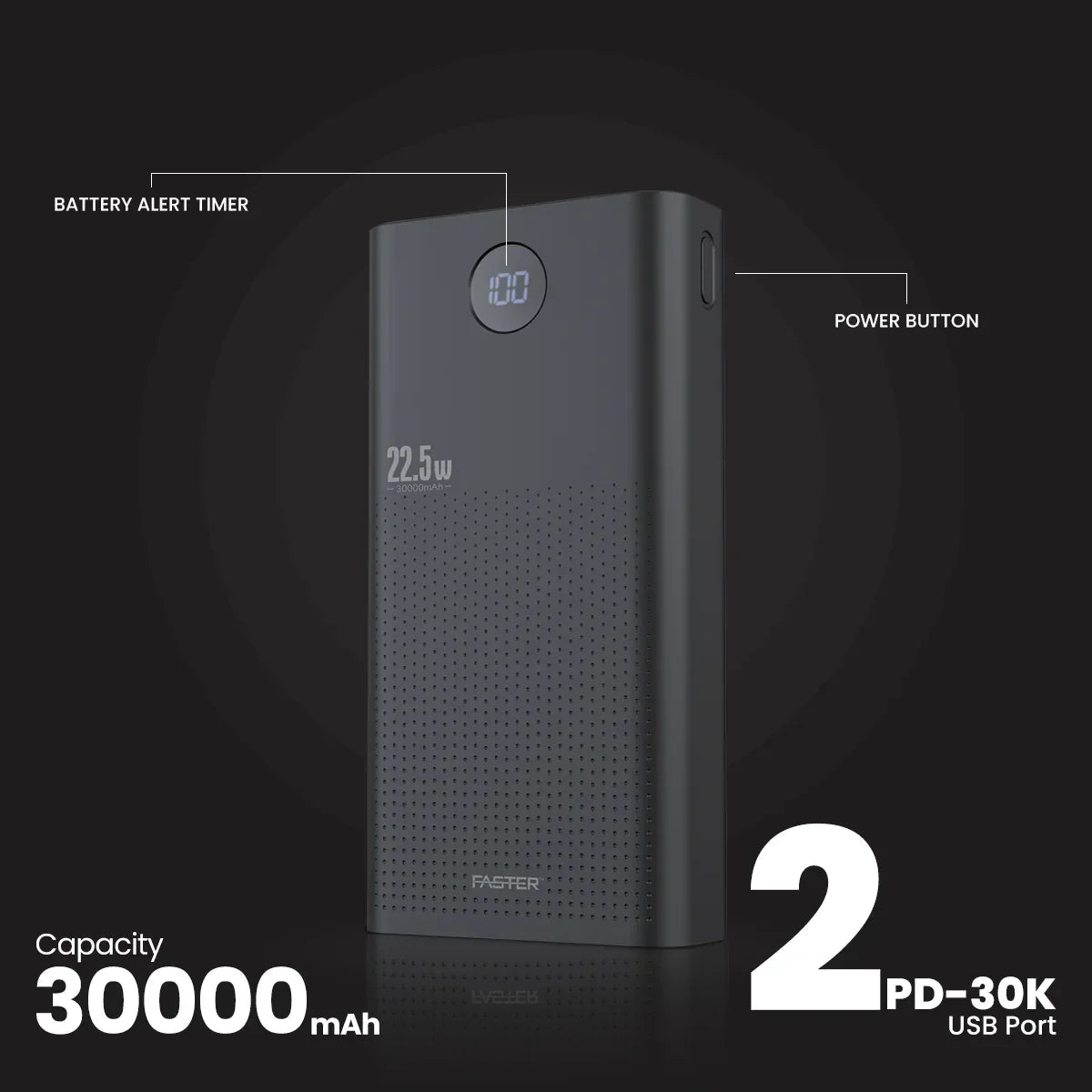 FASTER PD-30K Power Bank 30000 mAh PK Tech