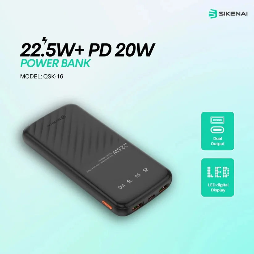 PD 22.5W + 20W Fast Charging Power Bank PK Tech
