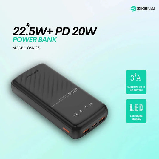 PD22.5W+20W Fast Charging Power Bank QSK-26 PK Tech