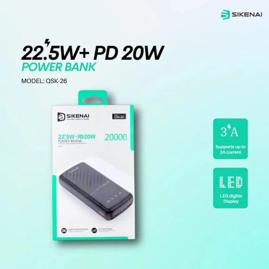PD22.5W+20W Fast Charging Power Bank QSK-26 PK Tech