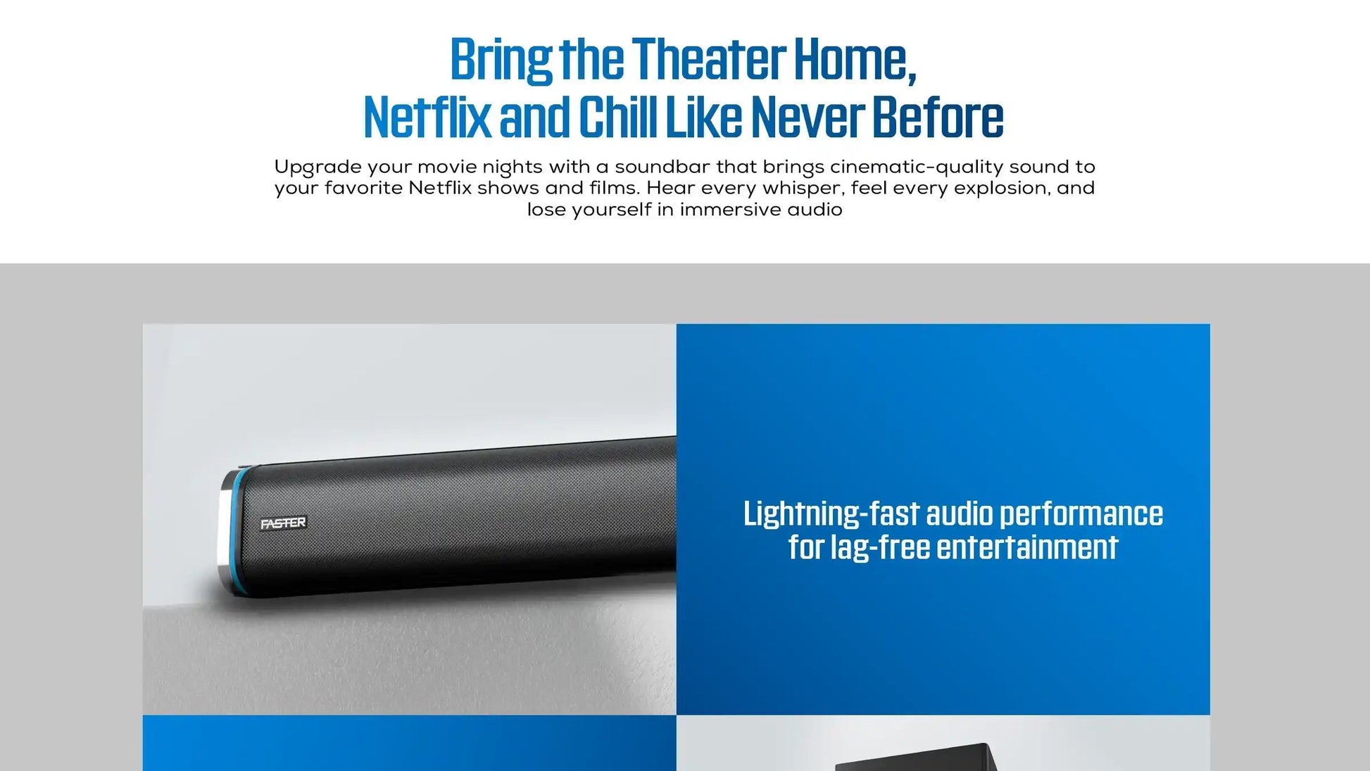 Faster Theater Pro Soundbar – 160W RGB T3000 PK Tech