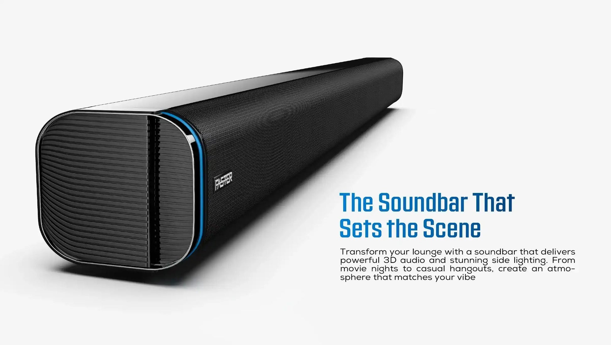 Faster Theater Pro Soundbar – 160W RGB T3000 PK Tech