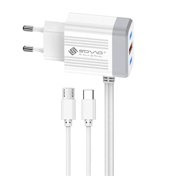 12W Combo Charger for Android & C-Type Charging PK Tech