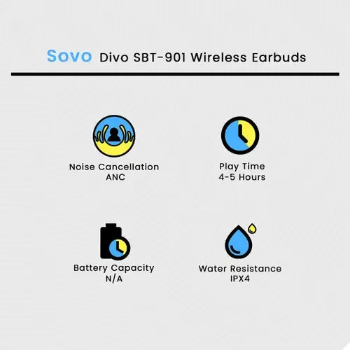 Wireless DIVO Earbuds SBT-901 PK Tech