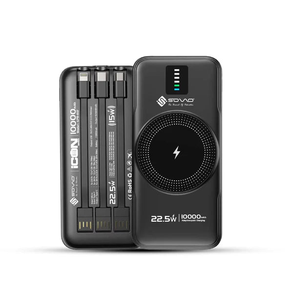 ICON Power Bank  10000MAH Wireless 15W SPB-607 PK Tech